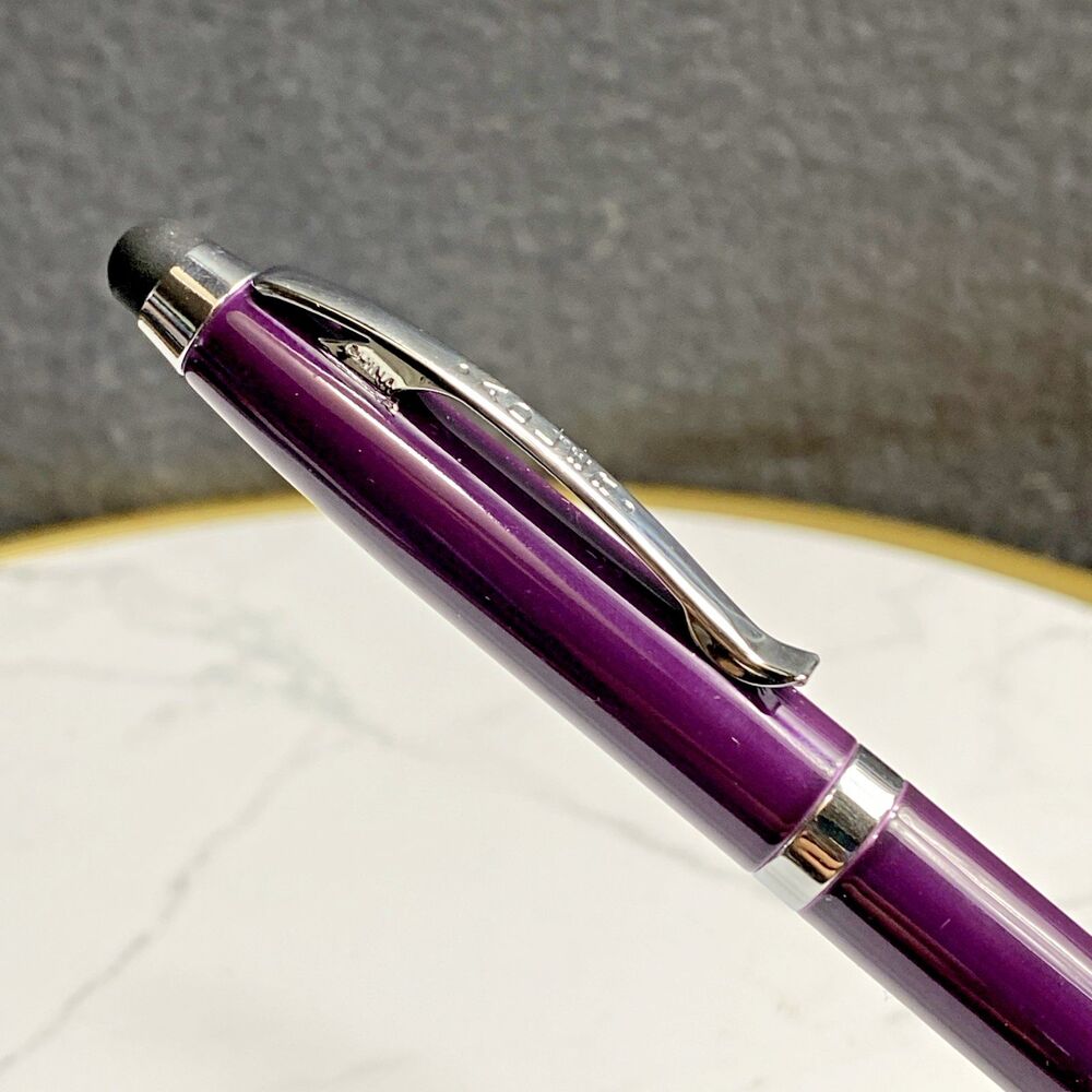 Adler Lexi 3-in-1 LED Lighted Tip Pen Stylus Purple Metal Ballpoint Black Ink - Picture 9 of 10